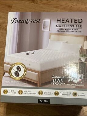 Beautyrest Heated Mattress Pad - White (Queen)